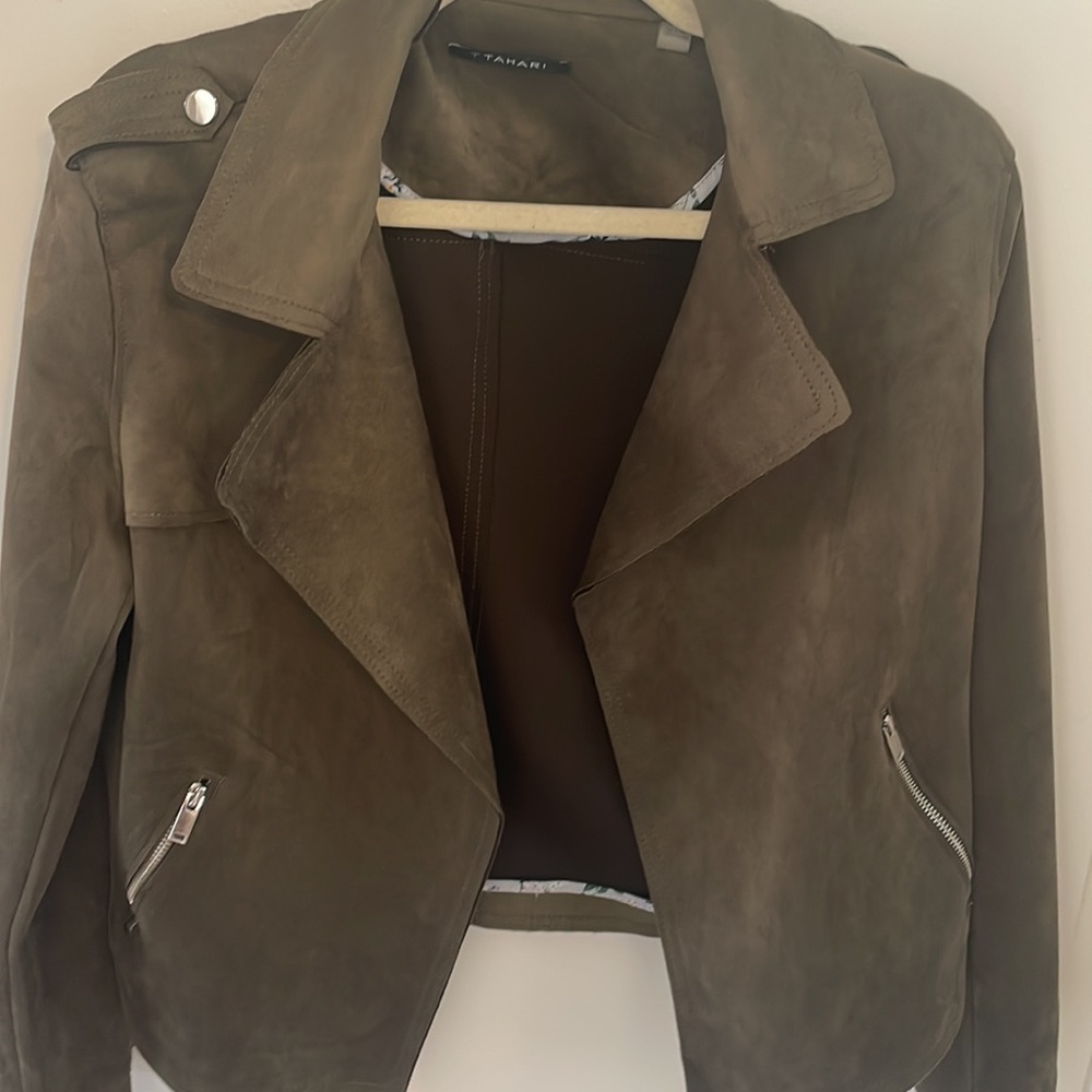 Tahari Suede Green Jacket